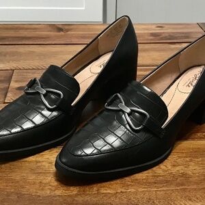 LifeStride Devyn 2” Block Heel Loafer~Black~Size 8